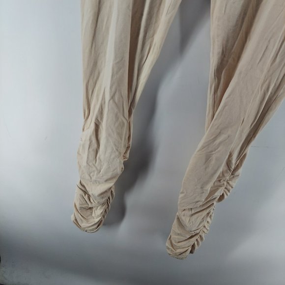 caraucci fold over jogger pants size large beige - Picture 2 of 9